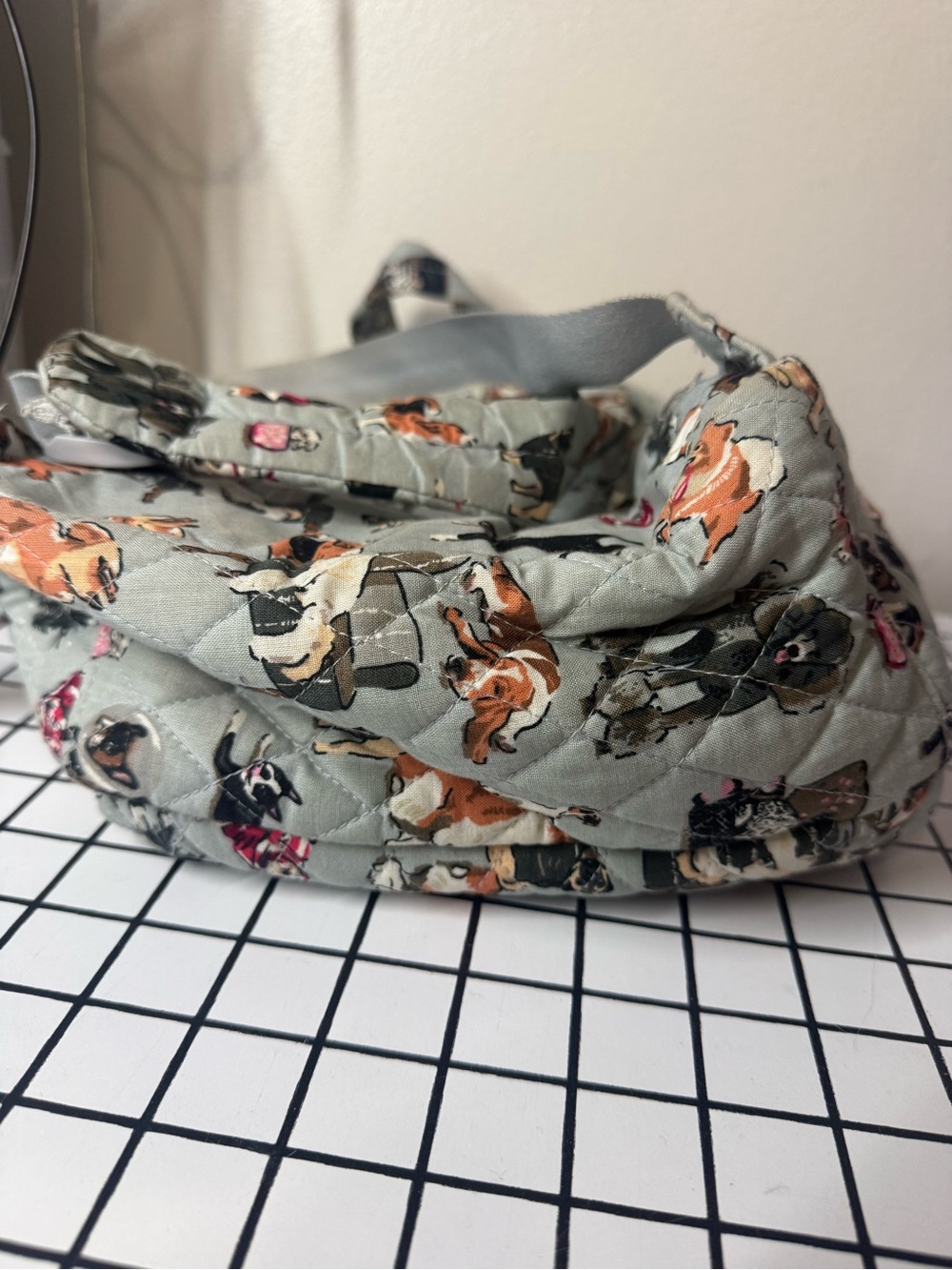 Vera Bradley Quilted Dog Print Mini Backpack in Light Gray - Picture 5 of 6